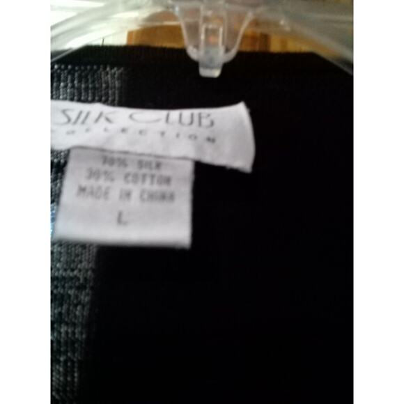 Silk Club Collection Black Cardigan & Tank Set L Embellished W/ Sequin/Stone - Picture 5 of 11
